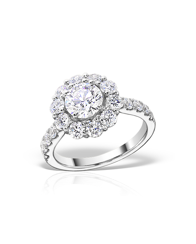 White gold ring with diamonds