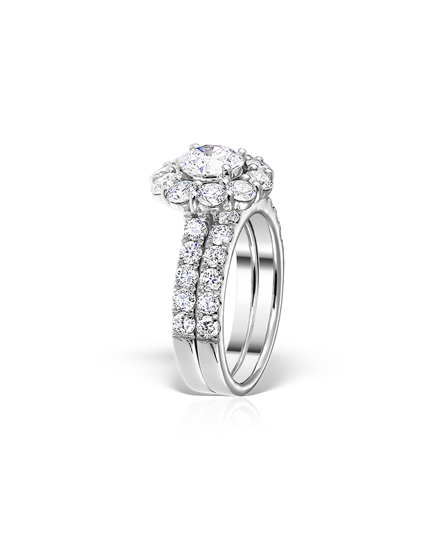 White gold ring with diamonds