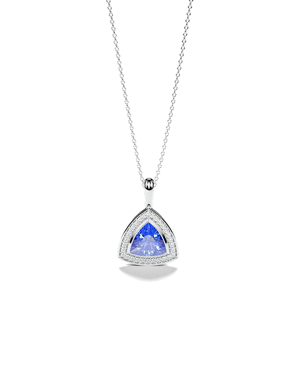 White Gold Pendant with Aquamarine and Diamonds