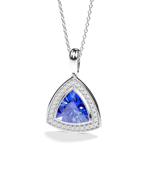 White Gold Pendant with Aquamarine and Diamonds
