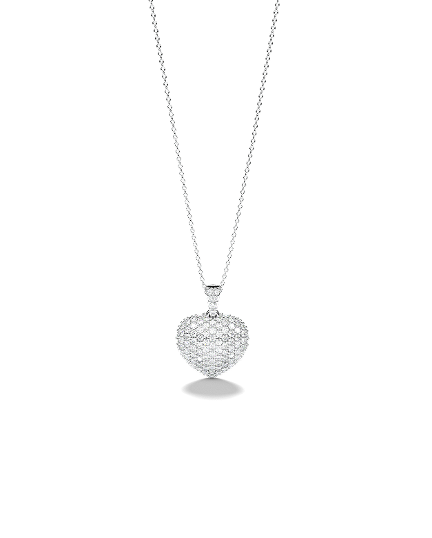 Two-Tone Heart Pendant with Yellow Diamonds