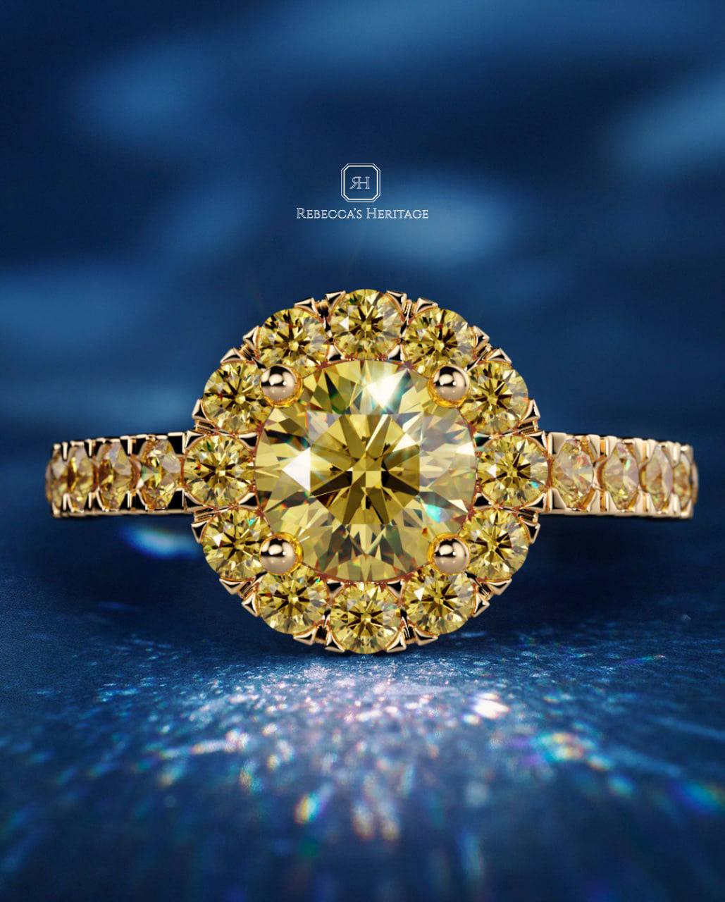 Yellow gold ring with fancy diamonds
