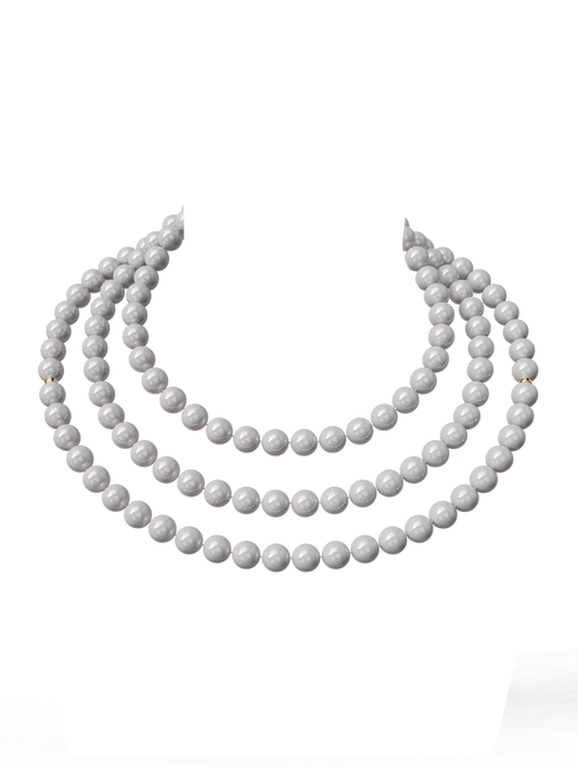 Three-Strand Freshwater Pearl Necklace with Removable Diamond Pendant