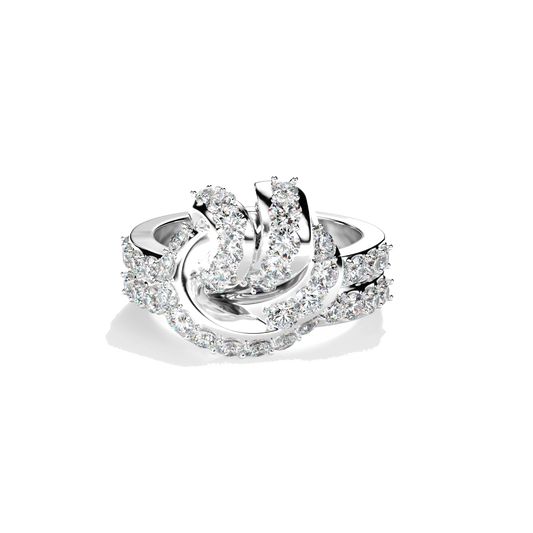 White Gold Diamond Knot Ring
