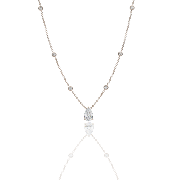 The Pear Brilliance Droplet: 1.50ct Diamond Necklace in 18kt Gold