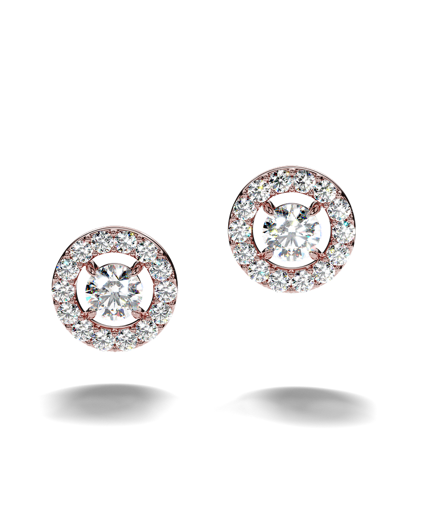 White Gold Stud Earrings with Certified Diamonds