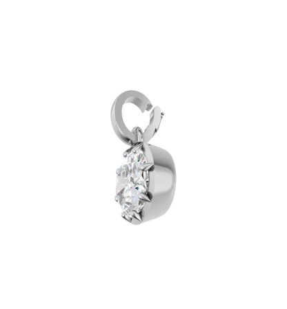 18k White Gold Natural Oval Diamond Solitaire Pendant Necklace 3.8ct | GIA Certified