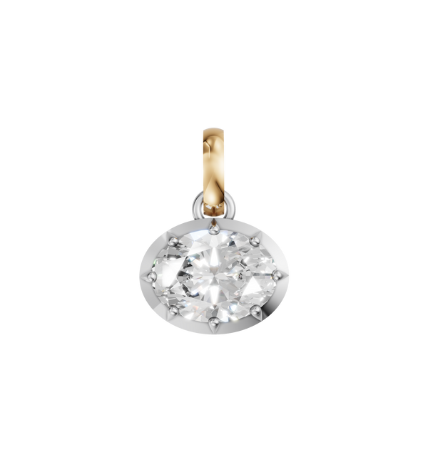 18k White Gold Natural Oval Diamond Solitaire Pendant Necklace 3.8ct | GIA Certified