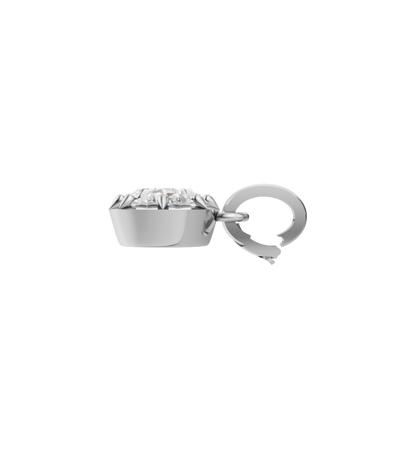 18k White Gold Natural Oval Diamond Solitaire Pendant Necklace 3.8ct | GIA Certified