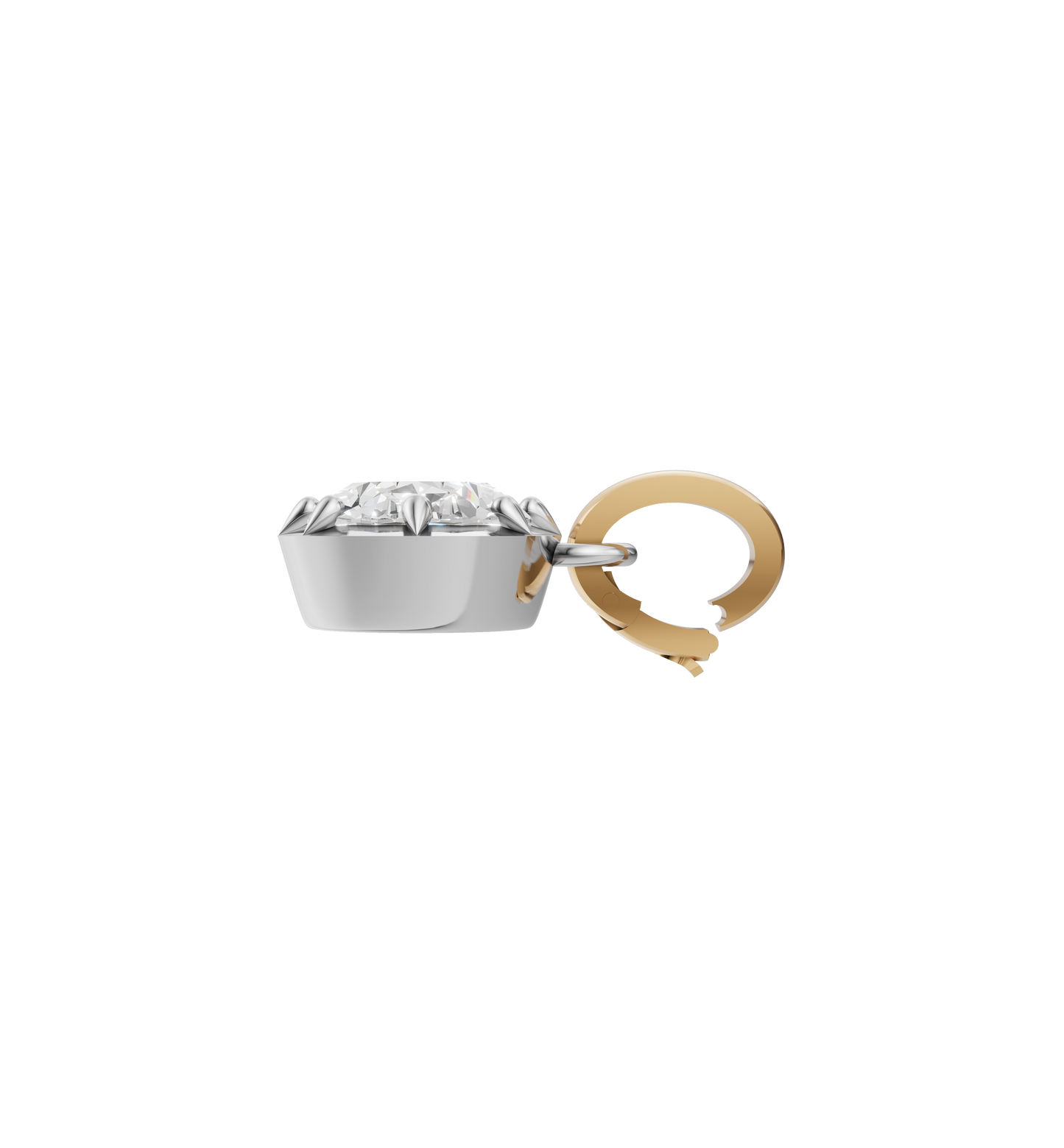 18k White Gold Natural Oval Diamond Solitaire Pendant Necklace 3.8ct | GIA Certified