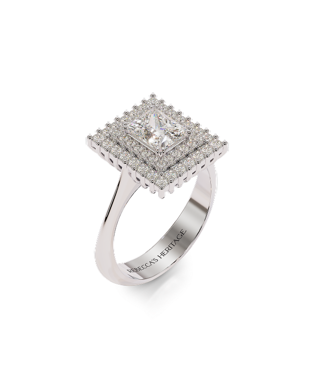 White gold ring with diamonds