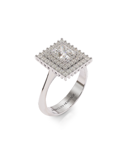 White gold ring with diamonds