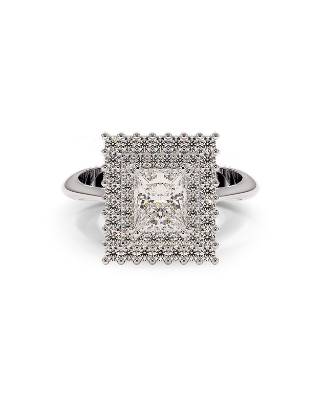 White gold ring with diamonds