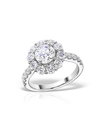White gold ring with diamonds