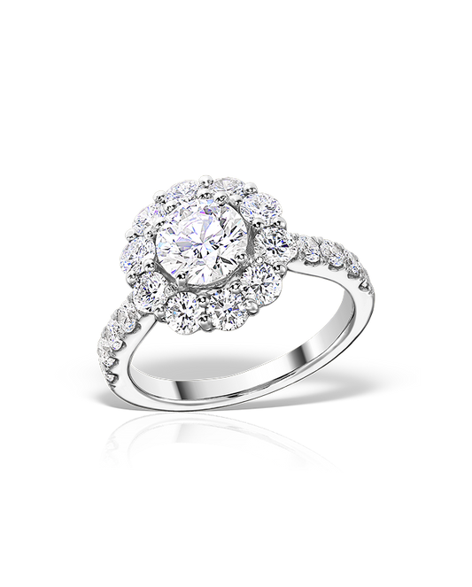 White gold ring with diamonds