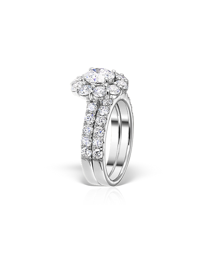 White gold ring with diamonds