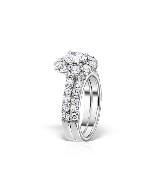 White gold ring with diamonds