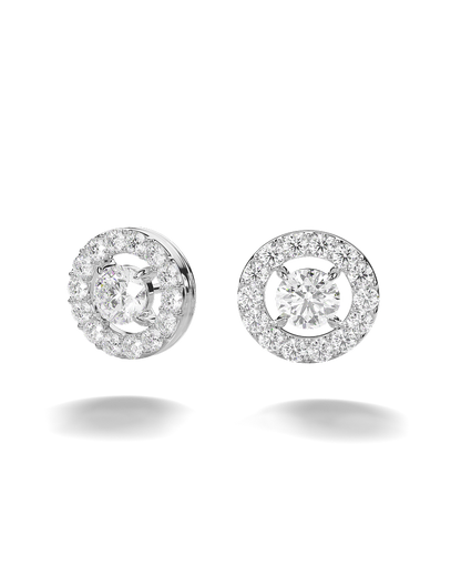 White Gold Stud Earrings with Certified Diamonds