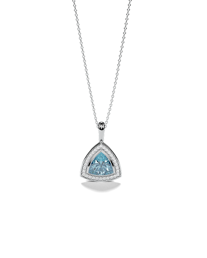 White Gold Pendant with Aquamarine and Diamonds