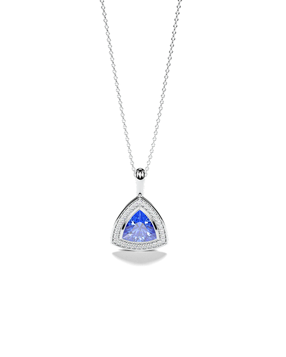 White Gold Pendant with Aquamarine and Diamonds