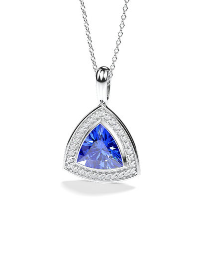 White Gold Pendant with Aquamarine and Diamonds