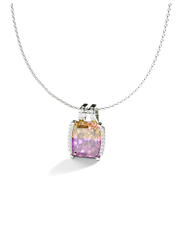 White Gold Pendant with Ametrine and Diamonds