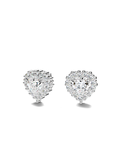 White Gold Heart-Shaped Earrings with Fancy Yellow Diamonds