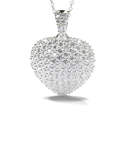 Two-Tone Heart Pendant with Yellow Diamonds