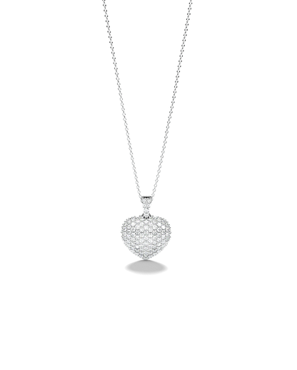 Two-Tone Heart Pendant with Yellow Diamonds