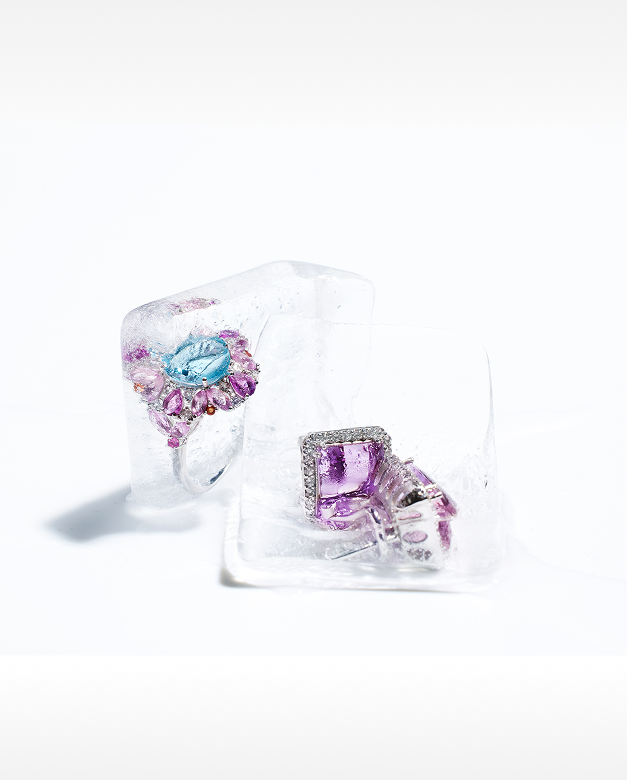 White Gold Earrings with Ametrine and Diamonds