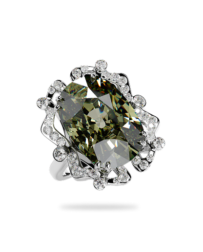 White Gold Ring with Sultanite