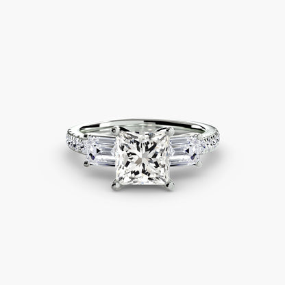 Three-Stone Ring with Pavé Band 4