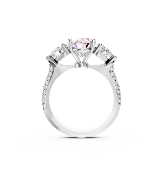 18kt White gold Rose Trilogy Diamond Ring