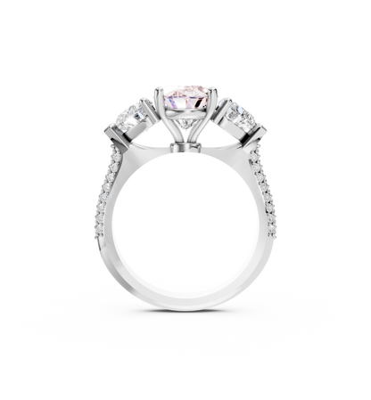 18kt White gold Rose Trilogy Diamond Ring