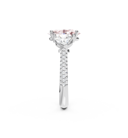 18kt White gold Rose Trilogy Diamond Ring