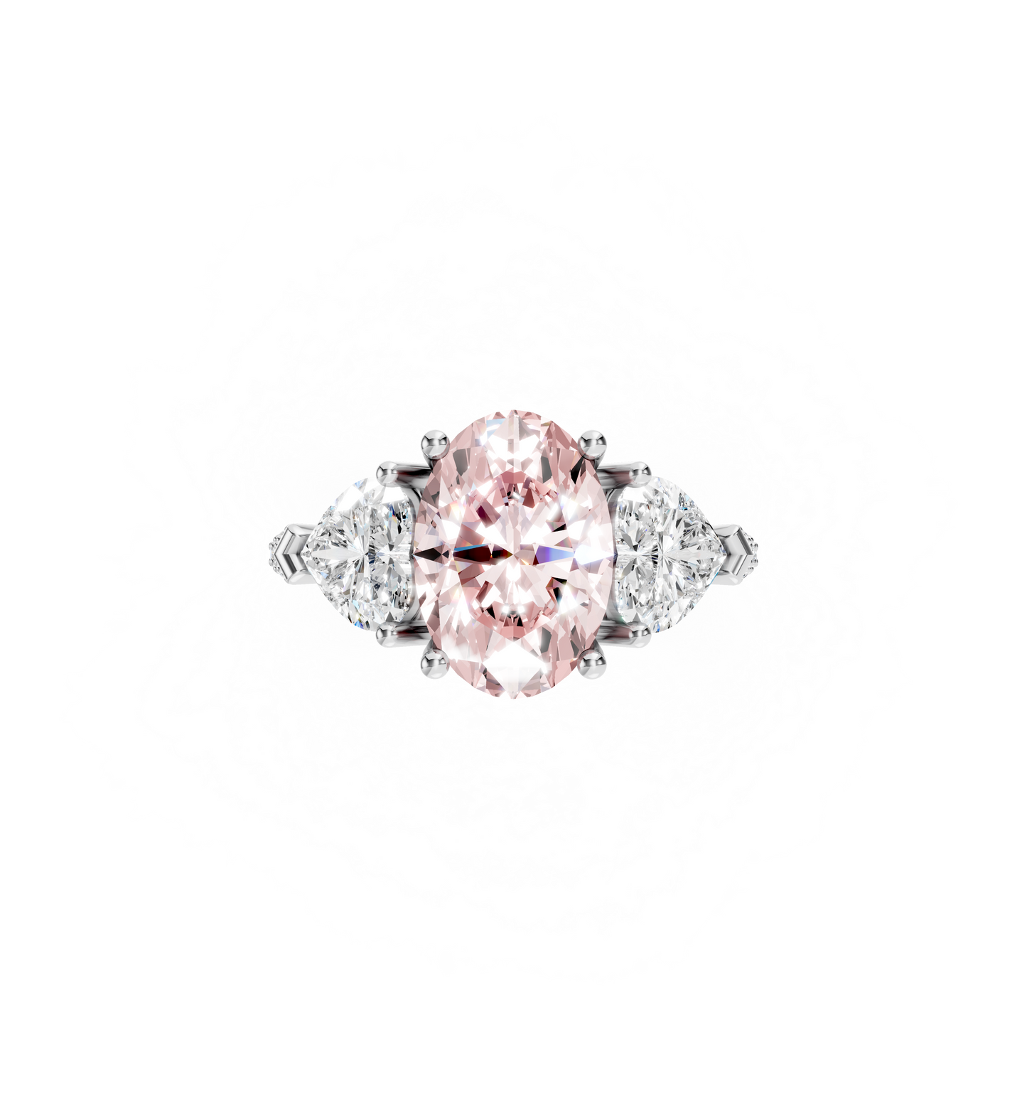 18kt White gold Rose Trilogy Diamond Ring