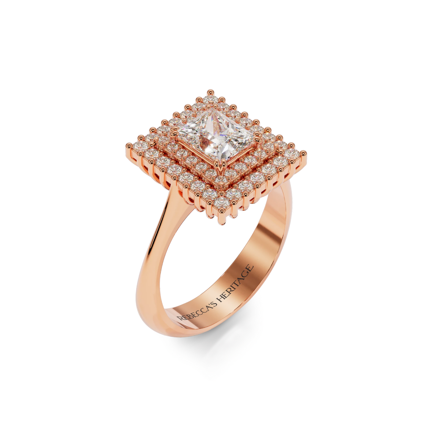 White gold ring with diamonds