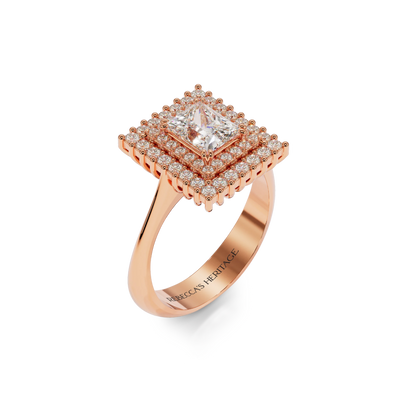 White gold ring with diamonds