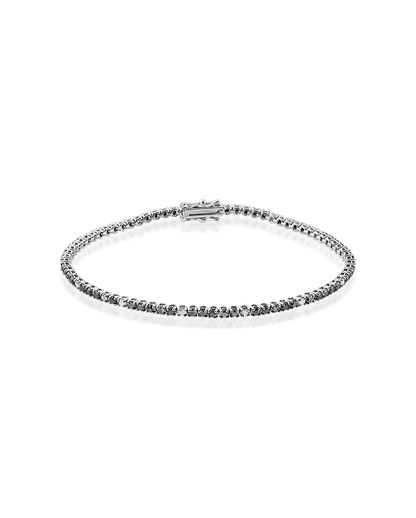 White  gold tennis bracelet with black diamondss and white  diamonds