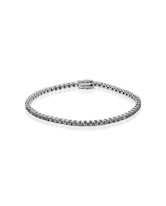 White gold tennis bracelet, set with 5 carats of natural black diamonds.