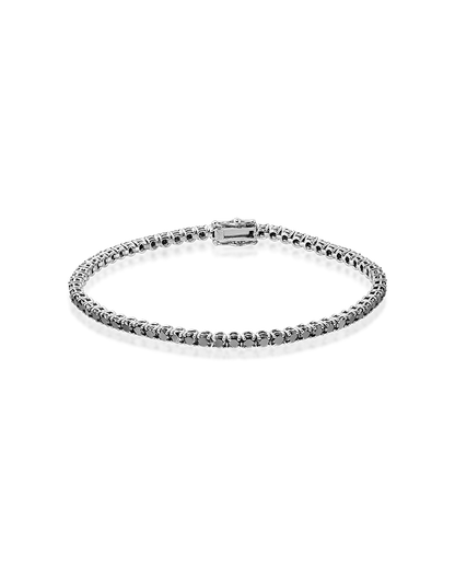 White gold tennis bracelet, set with 5 carats of natural black diamonds.