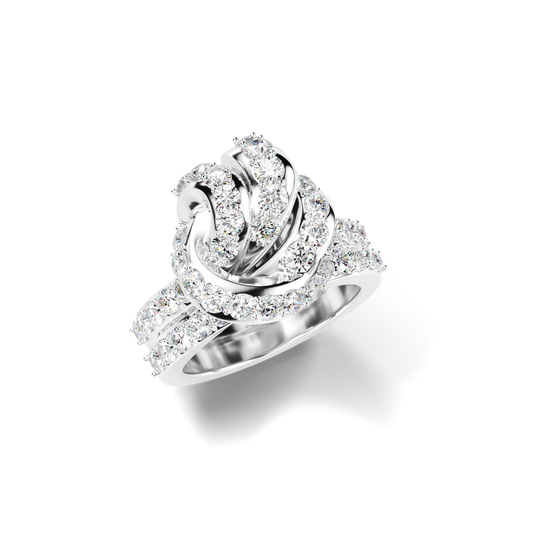 White Gold Diamond Knot Ring