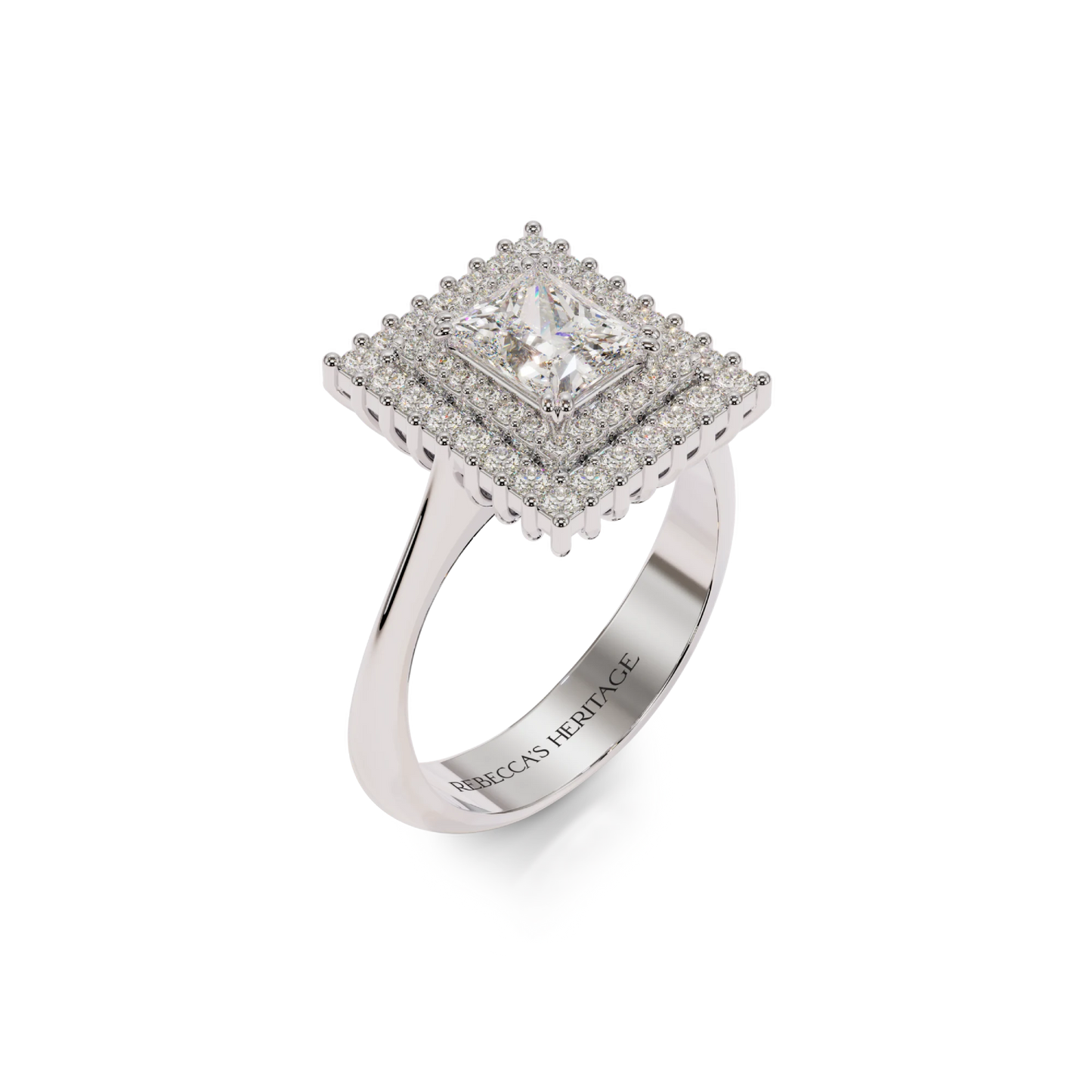 White gold ring with diamonds