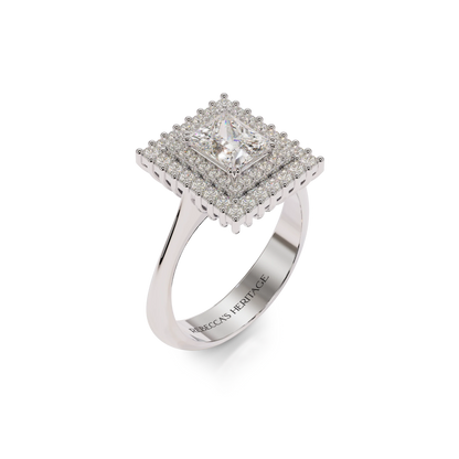 White gold ring with diamonds
