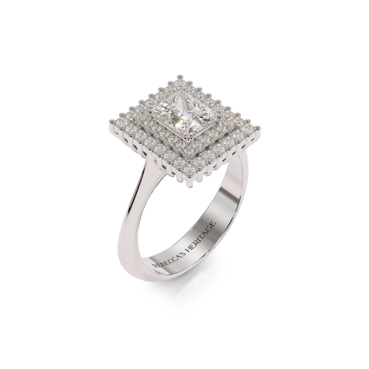 White gold ring with diamonds