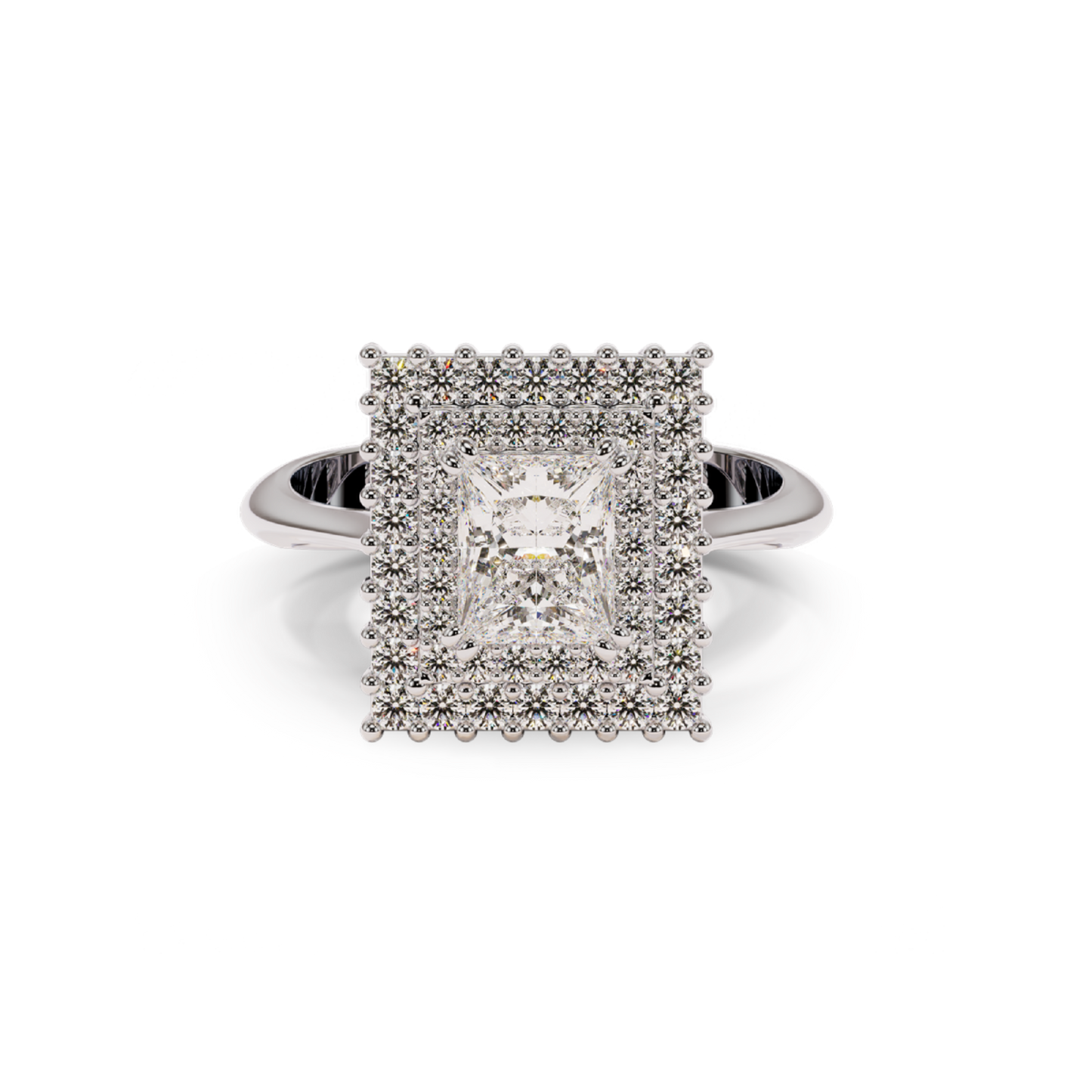 White gold ring with diamonds