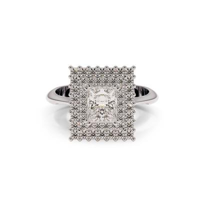 White gold ring with diamonds