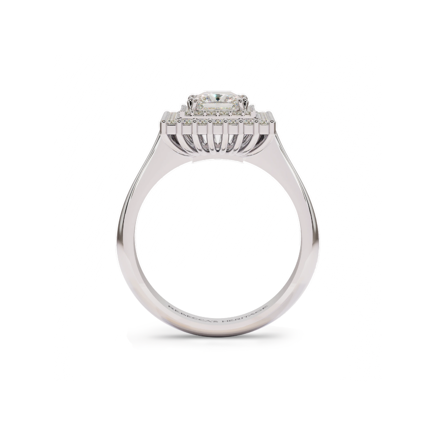 White gold ring with diamonds