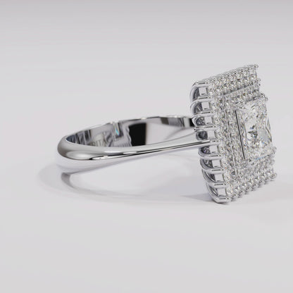 White gold ring with diamonds