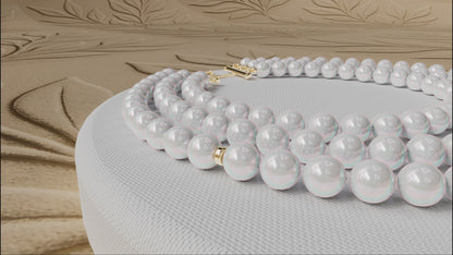 Three-Strand Freshwater Pearl Necklace with Removable Diamond Pendant